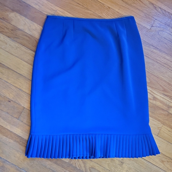 Petite Le Suit blue lined pleated skirt size 10p‎ - Picture 1 of 8